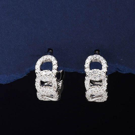 Rectangular Crystal Stud Earrings