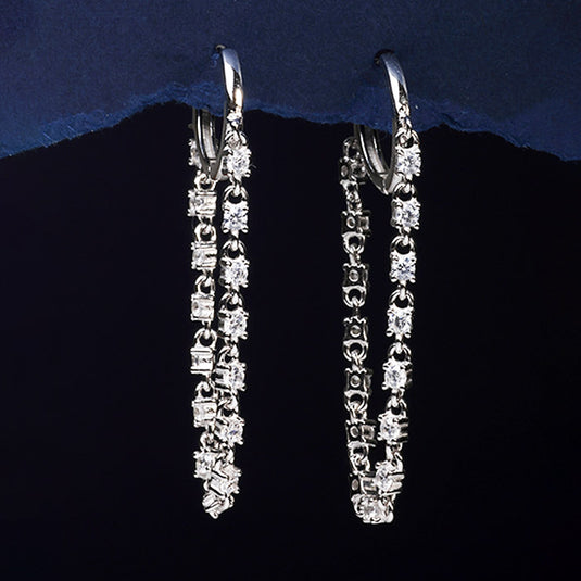 Long Vertical Drop Earrings