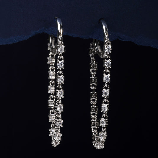 925 Silver Minimal Chain Drop Earrings