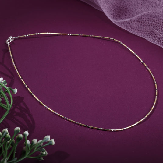 925 Silver Dual-Tone Sleek Round Chain