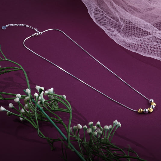 925 Silver Dual-Tone Beads Chain