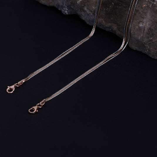 925 Silver Minimal Dual-Tone Chain Anklet