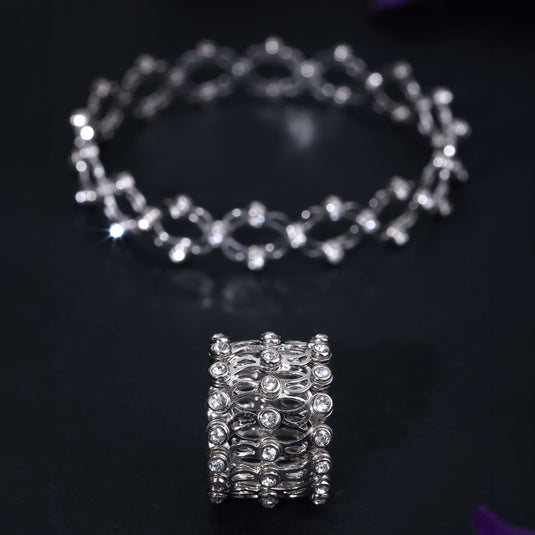 925 Silver 2-in-1 Retractable Ring-to-Bracelet