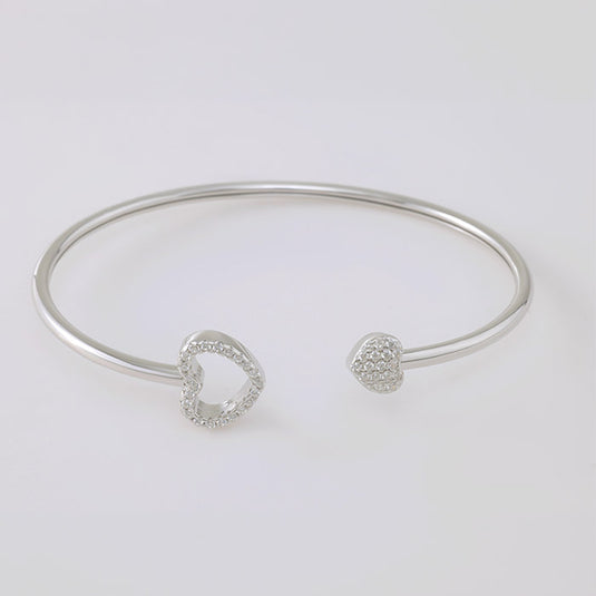 Single Stone Open Bangle Bracelet