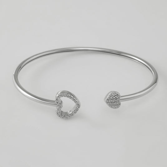 Single Stone Open Bangle Bracelet