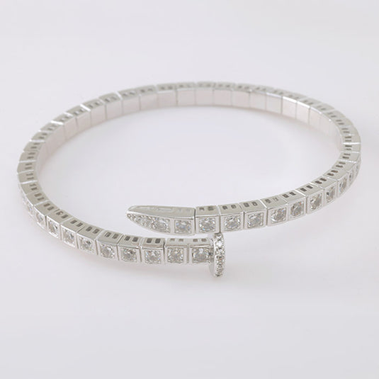Crystal Studded Open Bangle Bracelet