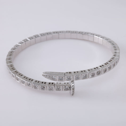 Crystal Studded Open Bangle Bracelet