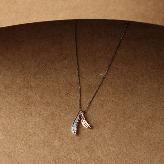 925 Silver Dual-Tone Leafy Pendant