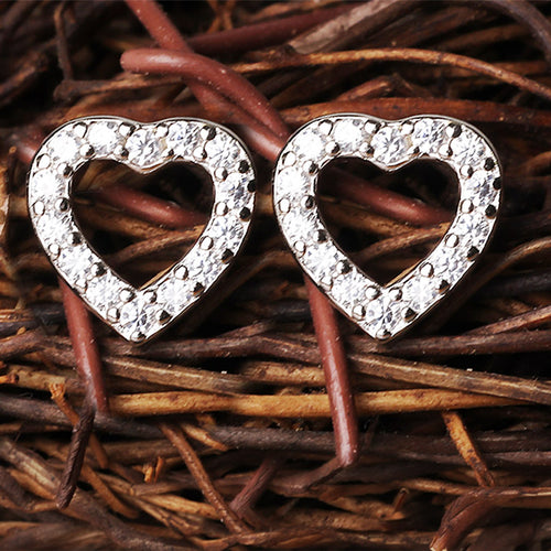 Open Heart Crystal Earrings