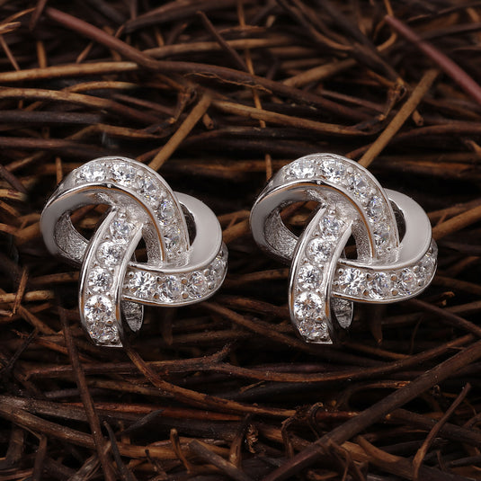 925 Silver Twisted Knot Earrings