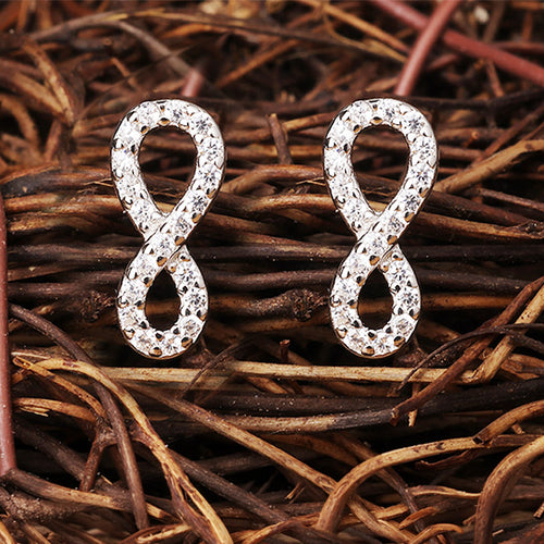 Infinity Shape Silver Earrings