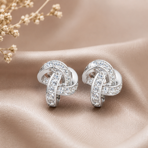 925 Silver Twisted Knot Earrings