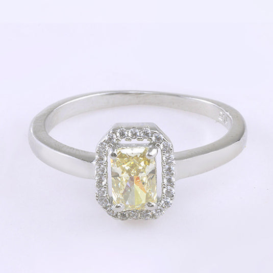 Square Stone Statement Silver