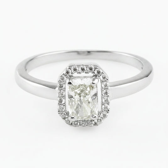 925 Silver Rectangular Yellow Stone Statement Ring