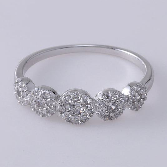 925 Silver Fivefold Cluster Ring