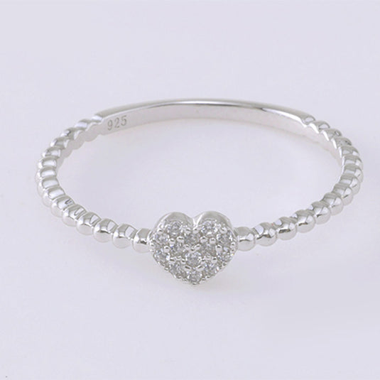 Twisted Band Crystal Silver Ring