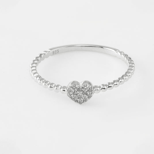 Twisted Band Crystal Silver Ring