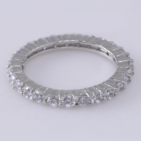 925 Silver Full Circle Studded Ring