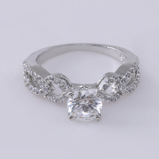 925 Silver Maximalist Solitaire Studded Ring