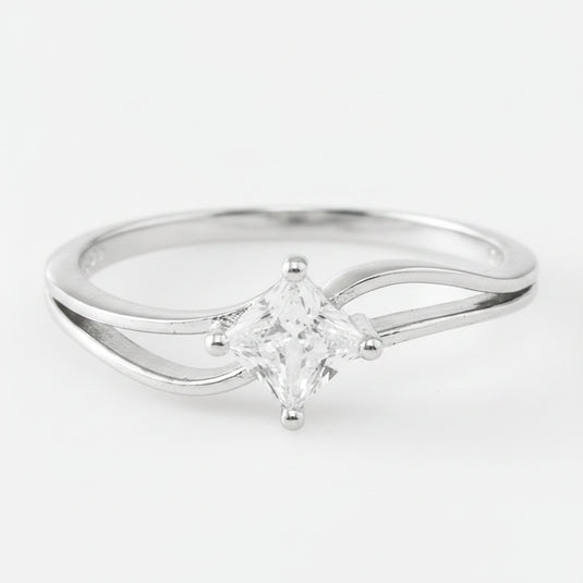 925 Silver Square Stone Ring