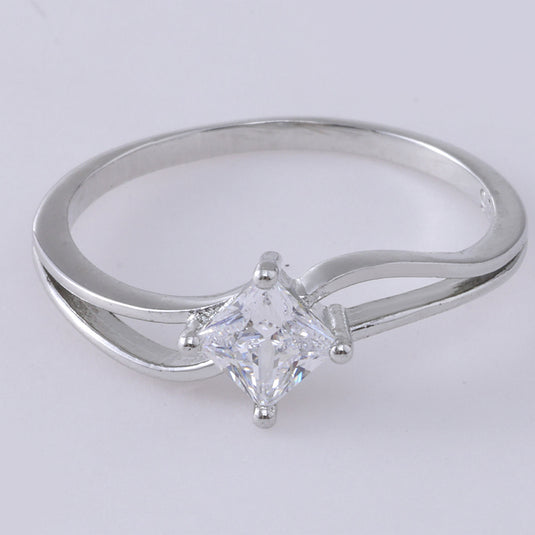 925 Silver Square Stone Ring