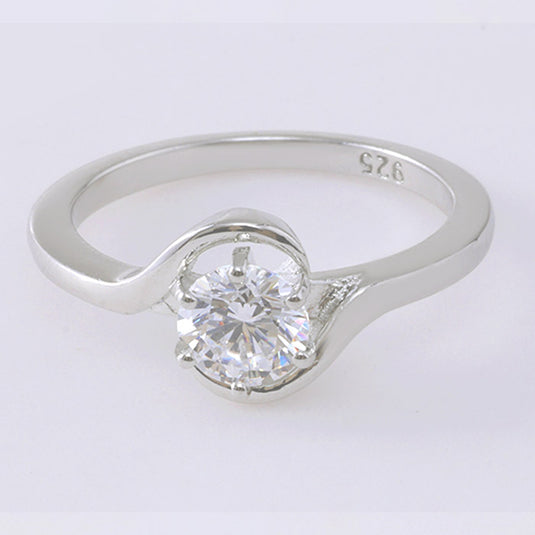 Leaf Motif Open Silver Ring