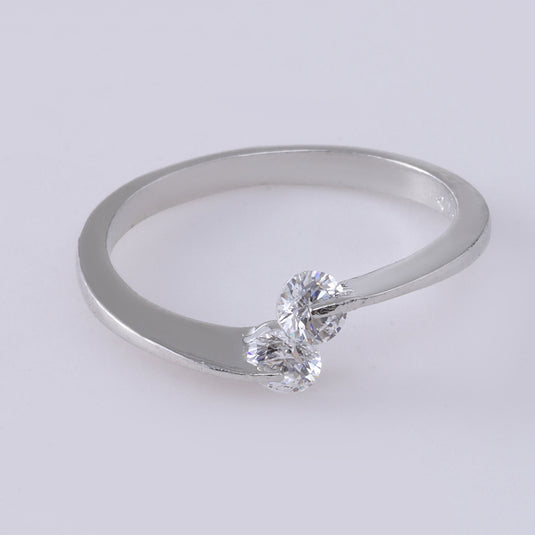 925 Silver Dual Stone Minimal Ring