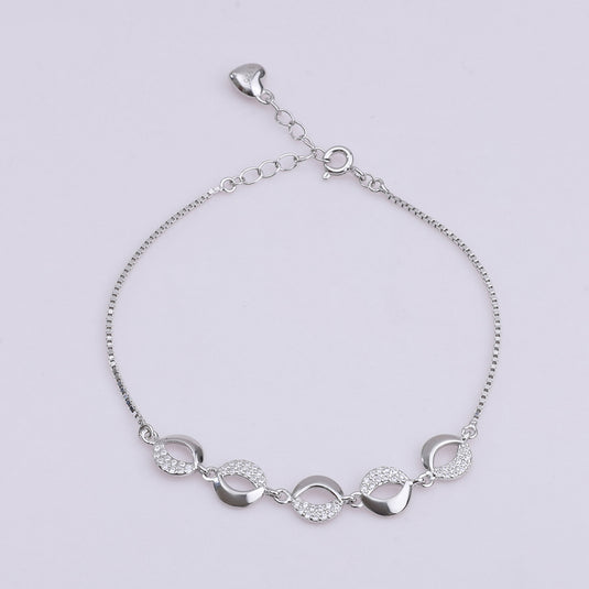 925 Silver Circular Studded Bracelet