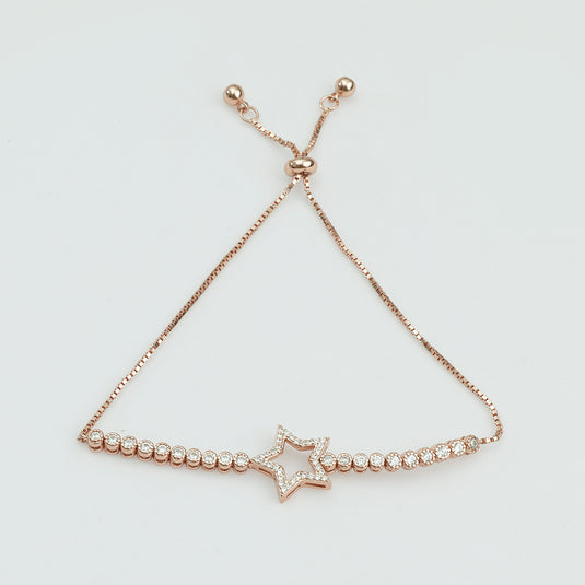 925 Silver Star Tennis Adjustable Bracelet