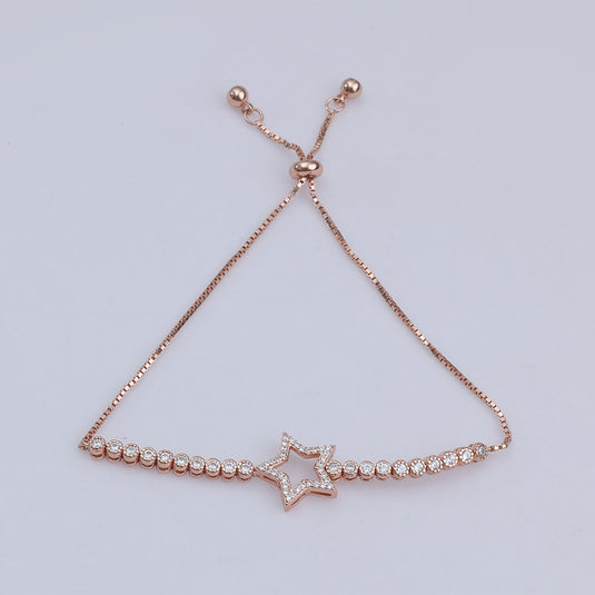 925 Silver Star Tennis Adjustable Bracelet
