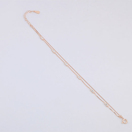 Straight Chain Decorative Bead Bracelet