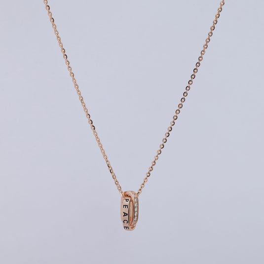 925 Silver Peace & Sparkle Overlapping Pendant