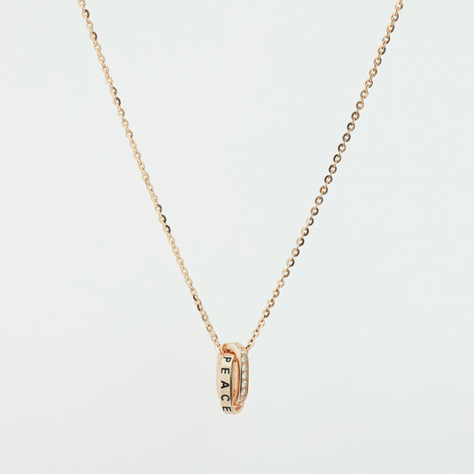 925 Silver Peace & Sparkle Overlapping Pendant