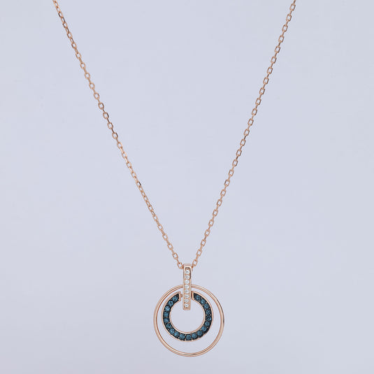 925 Silver Circular Loop Pendant (Rose-Gold Finish)