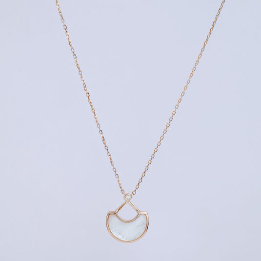 925 Silver White Inlay Pendant (Rose-Gold Finish)