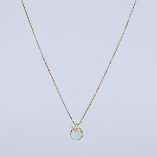 925 Silver Sparkle & Crystal Pendant (Rose-Gold Finish)