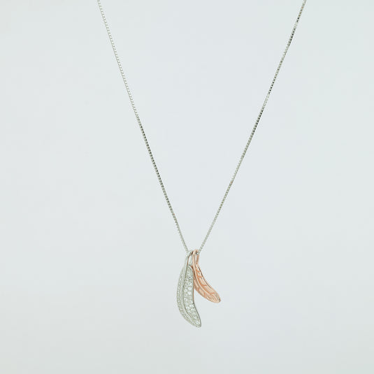 925 Silver Dual-Tone Leafy Pendant