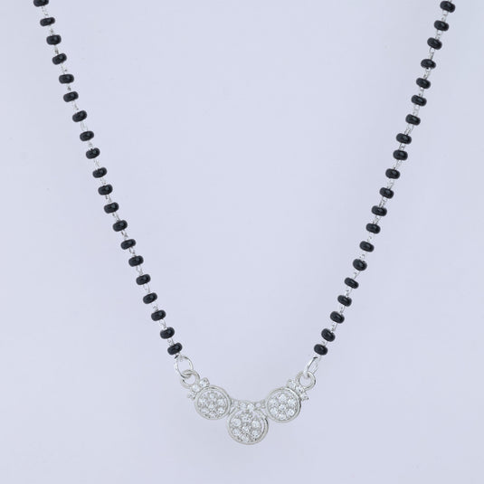 925 Silver Triple Flower Cluster Mangalsutra