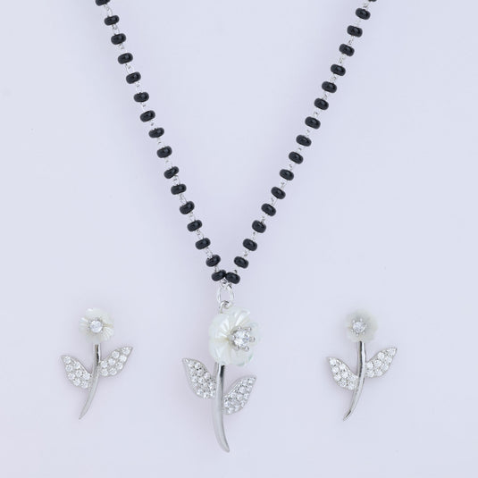 925 Silver Floral Bloom Mangalsutra Set