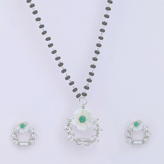 Dual Flower Stud Mangalsutra