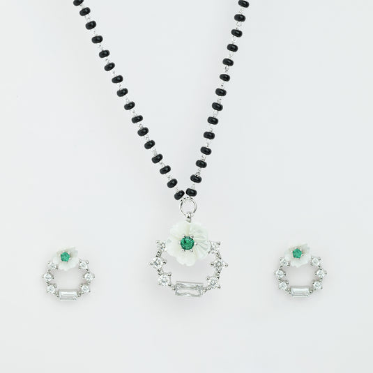 Dual Flower Stud Mangalsutra