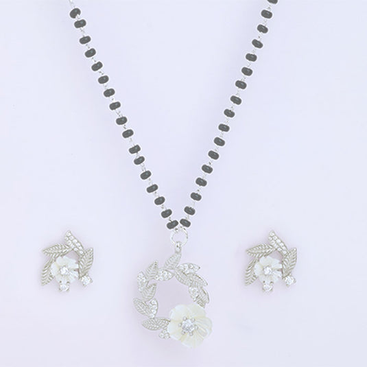 Floral Stud Mangalsutra Necklace