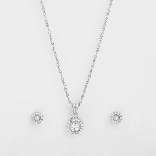 Elegant Round Pendant Necklace Set