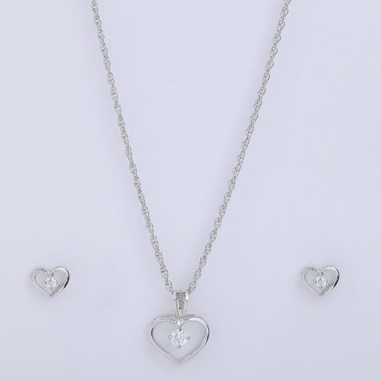 925 Silver Romantic at Heart Pendant Set