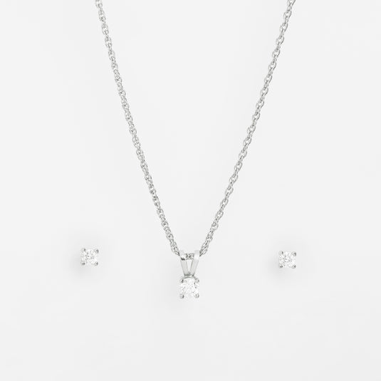 925 Silver Oval Stone Pendant Set