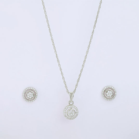Minimal Crystal Pendant Necklace Set