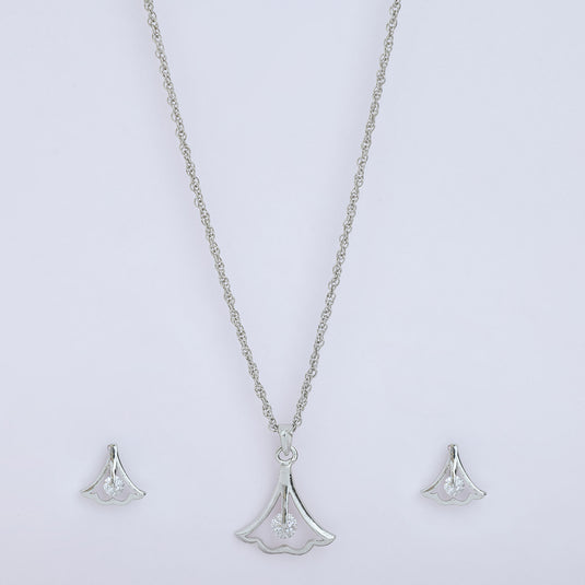925 Silver Fan Tail Inspired Pendant Set