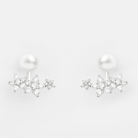 Dangling Pearl Cluster Earrings