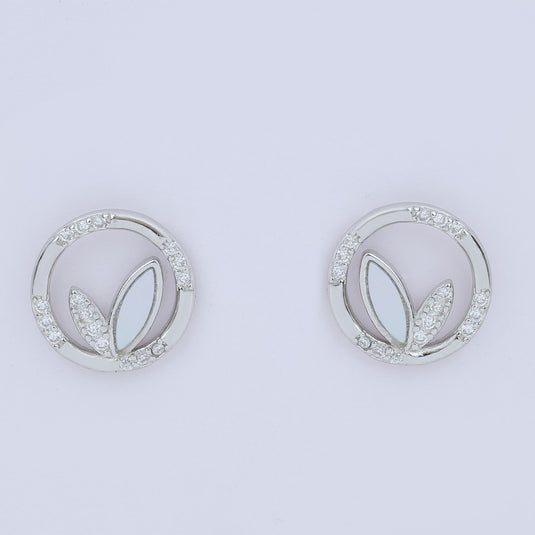 925 Silver Leafy Circle Earrings