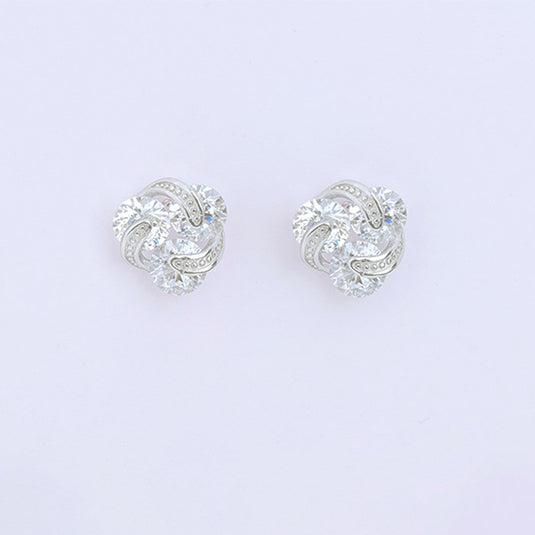 Round Crystal Stud Earrings